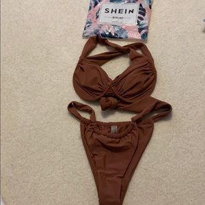 BRAND NEW! Shein Brown Bikini